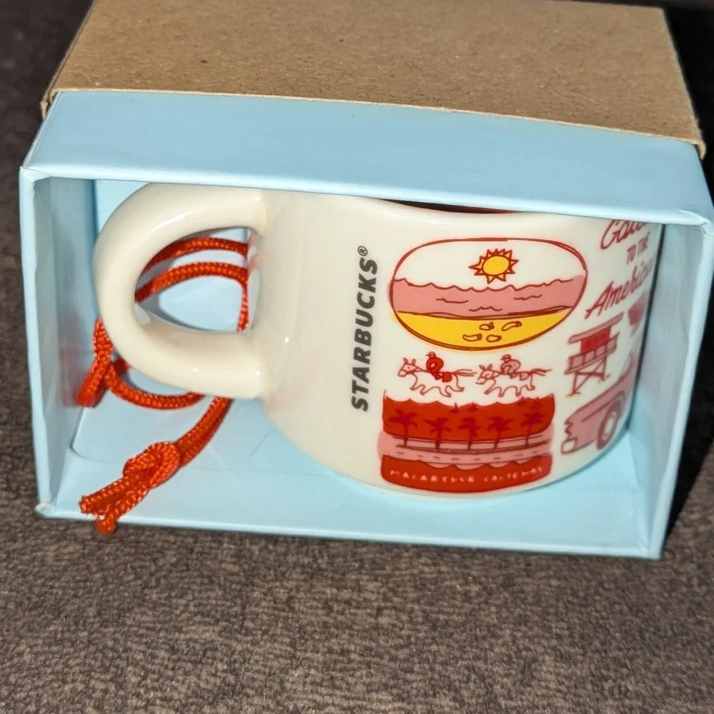 Starbucks Been There Series Miami Florida Ceramic Mini Mug Ornament 2oz New Box